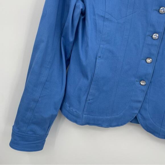 Christine Alexander Rhinestone Embellished Jacket Size Small Blue Crystal - Picture 2 of 10